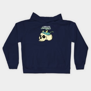 Endless Summer Head of Skull Ocean Illustration Kids Hoodie